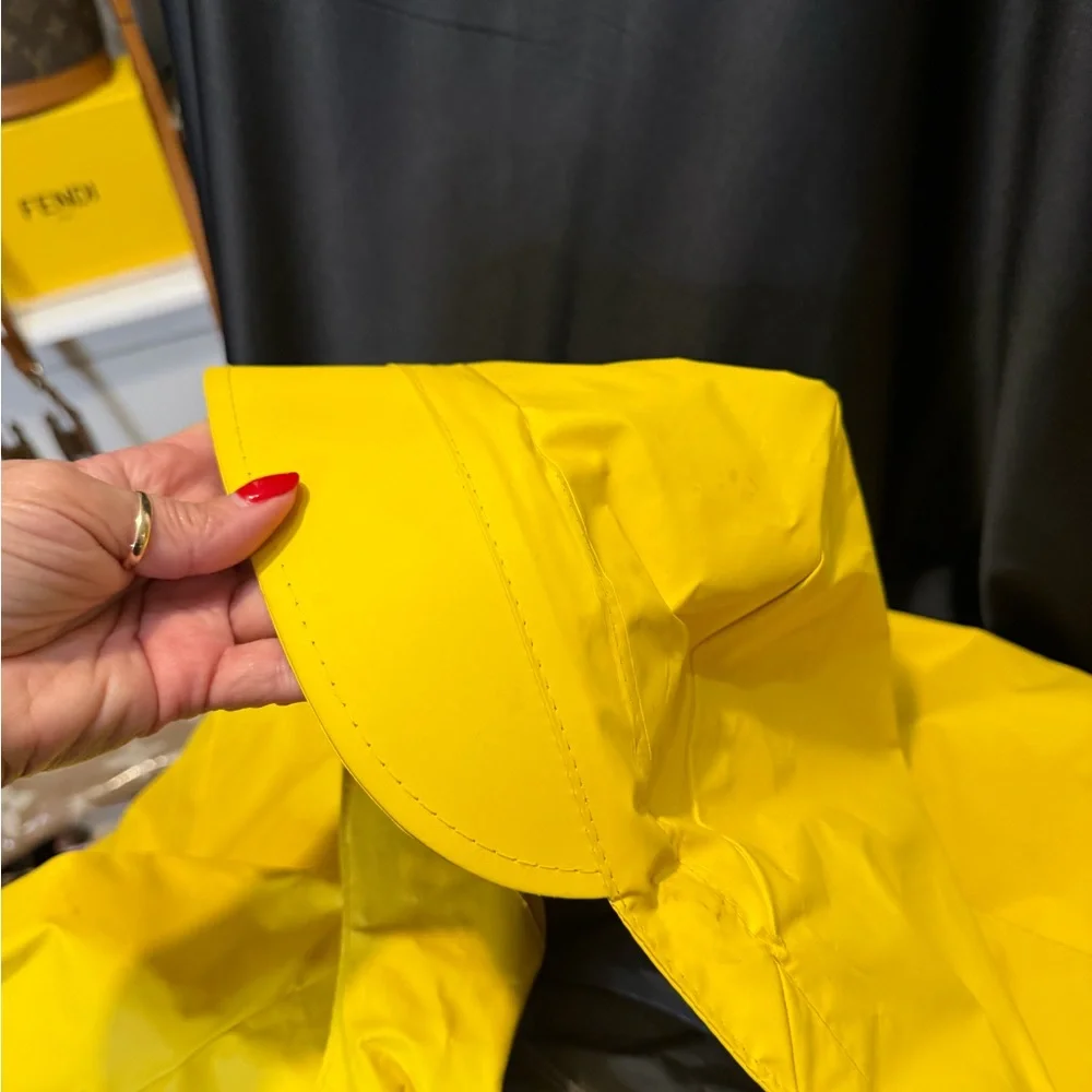 L.L. Bean Yellow Rain Jacket with Gray Lining - Picture 5 of 15